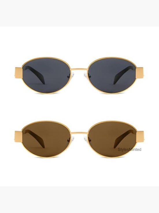 Retro Oval Sunglasses for Women Men Trendy Classic UV400 Metal Frame main image 6